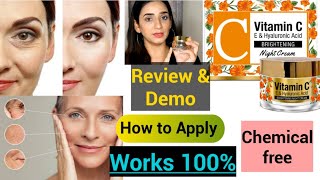 StBotanica Vitamin C  E amp Hyaluronic Acid Brightening Night Cream  Reviewamp Demo  How to Use [upl. by Upshaw]