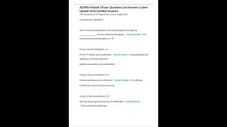 ACAMS Module 2 Exam Questions and Answers Latest Update 2024 Verified Answers [upl. by Lehcim]