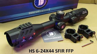 RifleScope DiscoveryOPT HS 624X44SFIR FFP Firearms Hunting Rifle Scope Discovery Optics HD прицел [upl. by Anneis]