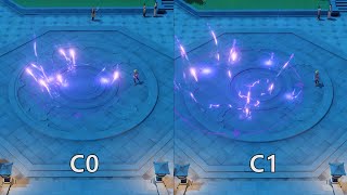 Kuki Shinobu C0 vs C1 Area of Effect Side by side [upl. by Tobias283]