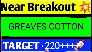 greaves cotton share latest news today greaves cotton share analysis greaves cotton share target [upl. by Yolanthe]