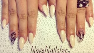 TUTORIAL Uñas Acrilicas Beige Con Encaje ♥ [upl. by Anoj]