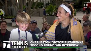 Victoria Azarenka Joined by Son Leo 🫶  Charleston Second Round [upl. by Fonzie]