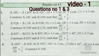 Practice Set 41 Geometry Class 10 Geometric Construction questions SSC 10th std Maths 2 in Hindi [upl. by Inattyrb]