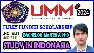 University of Muhammadiyah Malang Fully Funded Scholarship 202425 in Indonasia┃BS Master Phd┃ [upl. by Longmire735]