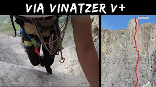 Via Vinatzer V on Sella Towers  Climbing in Dolomiti [upl. by Danas]