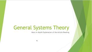 General Systems Theory Article [upl. by Fabiano296]