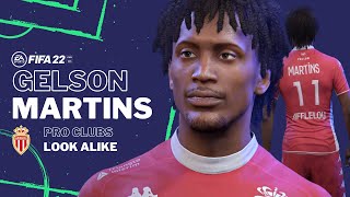 FIFA 22  GELSON MARTINS Pro Clubs Look alike Build  AS Monaco Player Follow Along [upl. by Ally]