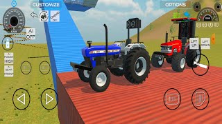 New Hallend and Arjun Tractor Jump in Round Bridge indiacarsimulator3d [upl. by Phillipe137]