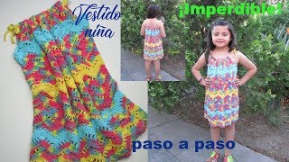 COMO TEJER VESTIDO NIÑA CROCHET FACIL Y RAPIDO  How to crochet girl dress easy and fast [upl. by Kati]