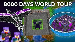 World Tour Of 8000 DAYS Minecraft Survival World [upl. by Aonehc191]