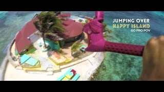 Kitesurfing Jump Over Happy Island  Go Pro POV [upl. by Niwdog]