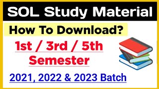 How To Download SOL First Semester Study Material Online  Sol 1st Semester Study Material NEP 2022 [upl. by Aivekal]