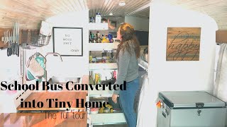 Tiny Home School Bus Conversion Tour [upl. by Llewoh65]