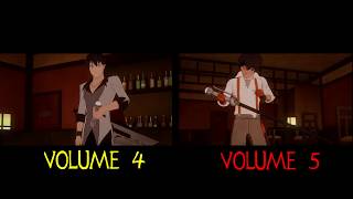 Rwby Scene Comparison  Qrow Meets Ozcar Vol 4 and Vol 5 [upl. by Liv]