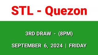 STL QUEZON 3rd draw result today 8PM draw evening result Philippines September 6 2024 Friday [upl. by Nireil]