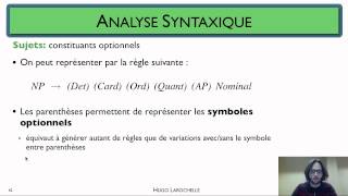 Traitement automatique des langues 65 Analyse syntaxique syntagme nominal [upl. by Fredric]