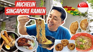 Singapore Street Food at Amoy Street Food Centre 🇸🇬 Amazing Michelin Ramen Noodles in Singapore [upl. by Annuaerb]