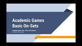 Academic Games Basic OnSets [upl. by Flieger192]