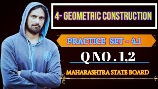 PRACTICE SET 41  Q NO12 PART1 4 GEOMETRIC CONSTRUCTION STD 10TH GEOMETRY WATCH 1080 P [upl. by Leelah14]