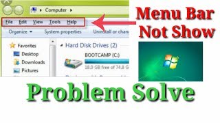 Menu Bar is Not show In Windows  how to show menu bar in windows windows7 computertricks laptop [upl. by Zeidman]