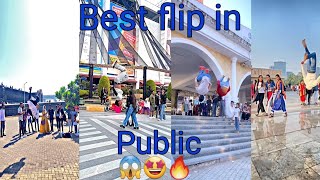 Best flip in public 👌public reaction 😱 🤩 😜crazy flipamazing flip Instagram reels [upl. by Atinnek503]