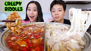 NUCLEAR HOT POT NOODLES  SPICY PHO NOODLES MUKBANG [upl. by Hedvige]