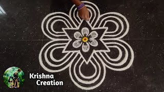 Easy Padi Kolam Design with 5x3 dots  Simple Padi Kolam  Beautiful Rangoli  Padi kolam Muggulu [upl. by Oir]