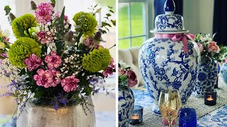 New DECORATE With Me  Early Summer BLUE amp WHITE CHINOISERIE Tablescape Ideas [upl. by Yeliab796]