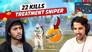 Amit Bhai Challenged Me with Treatment Sniper Solo Vs Squad  Free Fire Max [upl. by Darnok]