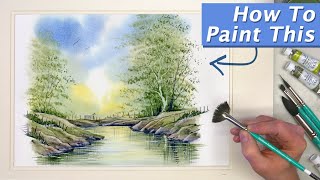 Watercolour Demonstration A Springtime Landscape With Matthew Palmer [upl. by Dory451]