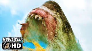 The Sharks Attack The Beach Scene  MEG 2 THE TRENCH 2023 Megalodon Movie CLIP HD [upl. by Morvin62]