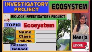 Investigatory Project …Topic Ecosystem Biology Project  class 12  20 th Project  by Neerja [upl. by Anaibib]