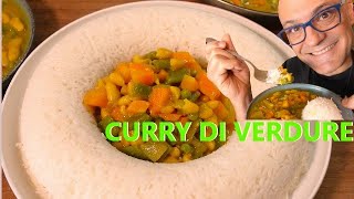 Verdure al Curry con Riso Basmati PIATTO UNICO cottura per ASSORBIMENTO del riso e verdure al curry [upl. by Adriell218]