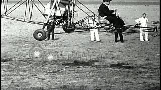 Russian American aircraft designer Igor Sikorsky test flies the VoughtSikorsky VHD Stock Footage [upl. by Haleelahk237]