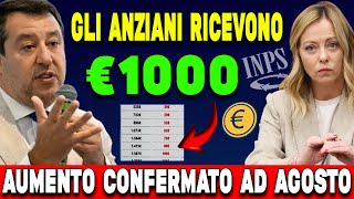 Aumento confermato ad agosto Secondo la tabella delle pensioni gli anziani ricevono 1000 € [upl. by Carothers387]