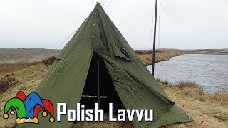 Bushcraft  Polish Army Lavvu Poncho Shelter [upl. by Lraed472]