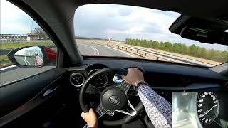 ALFA ROMEO STELVIO 22 MULTIJET 210HP Q4 TEST DRIVE  POV  ACCELLERATION  AUTOBAHN  TOP SPEED [upl. by Aihsyt901]