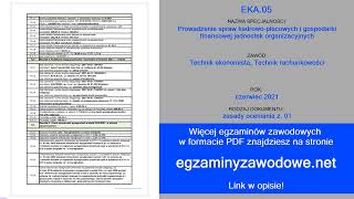 Egzamin zawodowy zasady oceniania z 01 EKA05 czerwiec 2021 [upl. by Negaem]