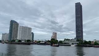 Chao Phraya River from Chatrium Hotel Riverside Bangkok แม่น้ำเจ้าพระยา [upl. by Ahsinod704]