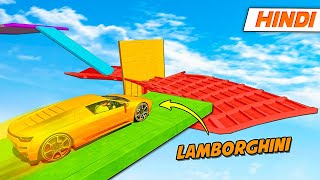 GTA 5 LAMBORGHINI Car Parkour Race 😍  GTA 5 Online Hindi Funny Moments  Saxisam [upl. by Nauquf479]