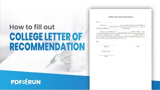 How to Fill Out College Letter of Recommendation Online  PDFRun [upl. by Ajoop653]