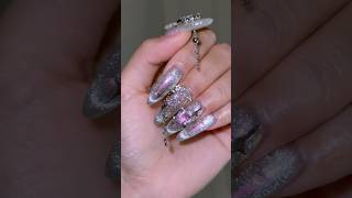 chrome cateye polygel nails 🌙✨ polygel nails gelextensions nailtutorial chromenails diynails [upl. by Alysa]