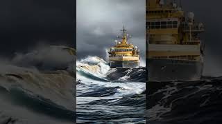 Incredible Footage Massive Ship Battling Rough Sea Waves massivewave ship roughsea [upl. by Notac]