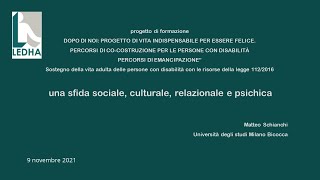 Matteo Schianchi una sfida sociale culturale relazionale e psichica [upl. by Hagen]