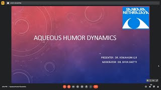 Aqueous Humor Dynamics Dr Venuhasini GP 11 Apr 2023 [upl. by Eigna]