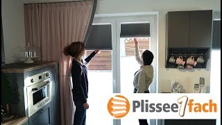 Plissee Montage einer Tag und NachtAnlage blickdicht und abdunkelnd mit Klebeleisten [upl. by Enneibaf]