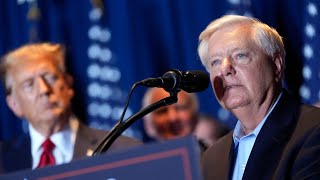 Crowd boos Lindsey Graham at Trump victory speech [upl. by Annwahs]