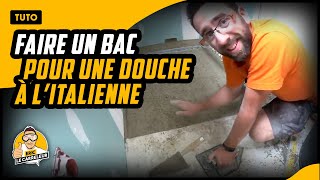 Réaliser UNE DOUCHE ITALIENNE au mortier ciment dans SDB [upl. by Proudfoot582]