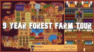 Stardew Valley Forest Farm Tour  Year 9  325hrs  No Mods [upl. by Astiram]